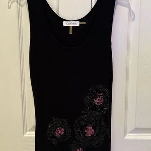 Calvin Klein Black Tank Top with Rhinestones.